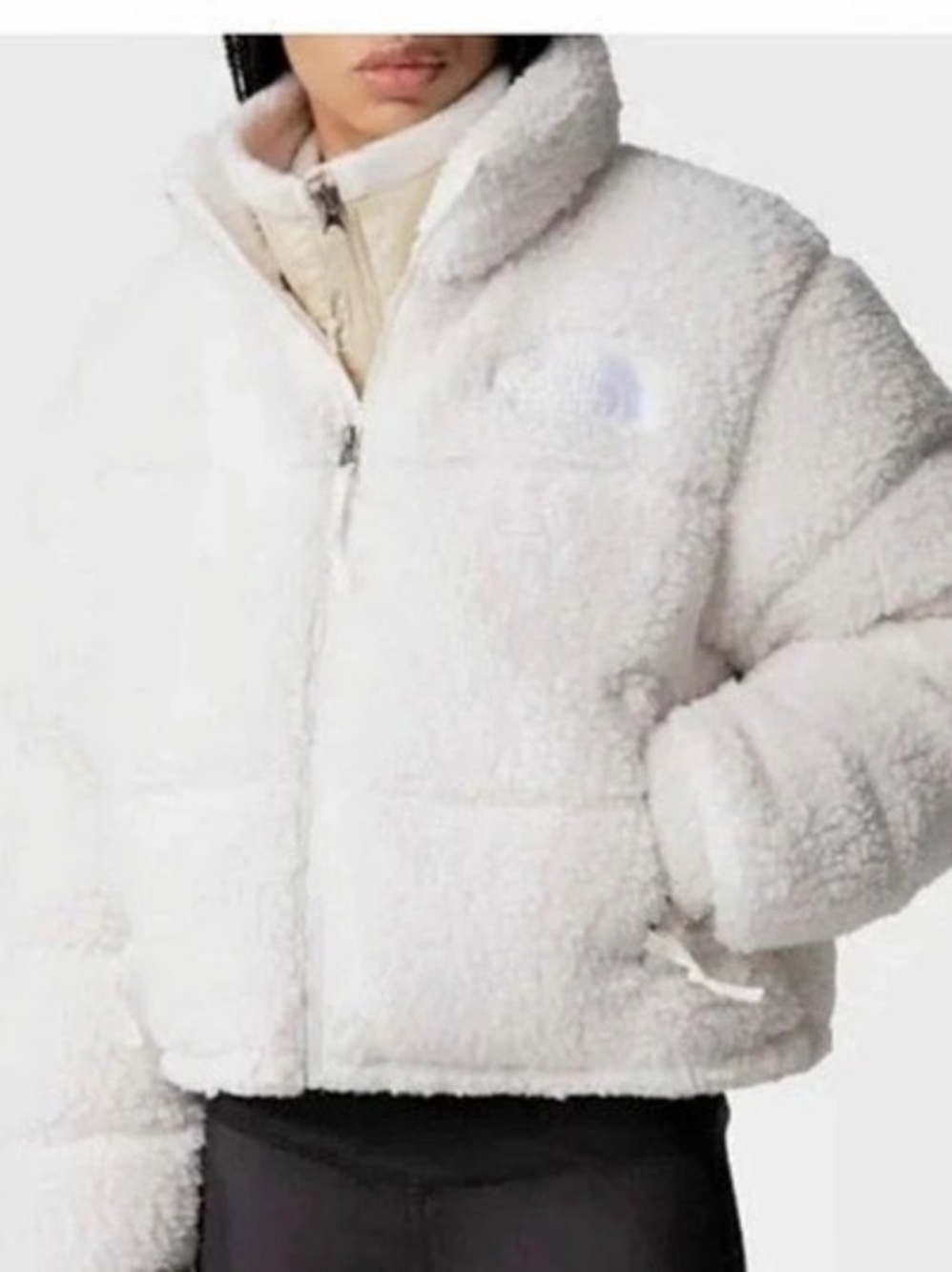 The North Face Nuptse Sherpa Puffer Jacket Sherpa Puffer Jacket in White Size M
